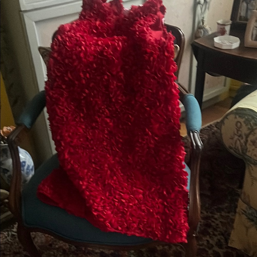 J. Crew Red Textured Midi Dress